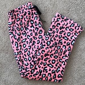 Pink Leopard Fleece Pants
